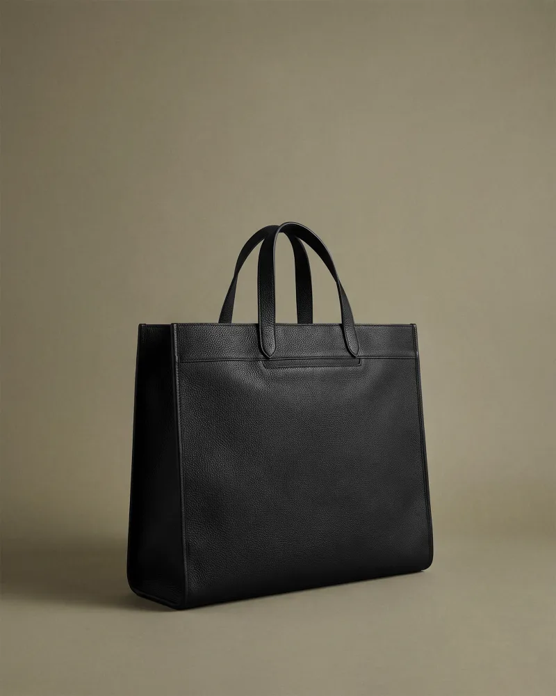Quince Excursion Italian Leather Tote, Black
