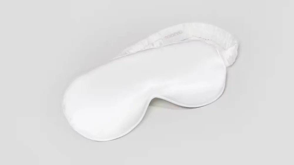 Saatva Weighted Silk Eye Mask, White
